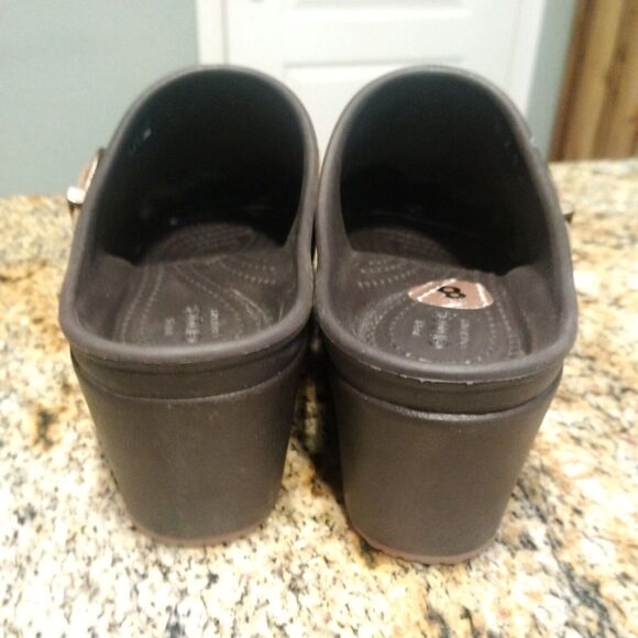 Crocs Sarah Croslite Mule Clog Shoes Brown Slip On Comfort Women's Sz 8 203631 - Picture 10 of 12